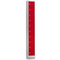 Steel Mini Locker with 10 compartments (Red doors)